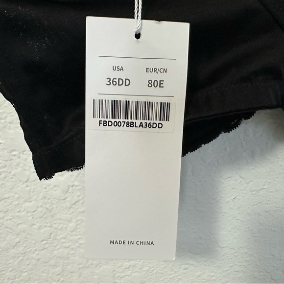 HSIA Womens Pretty In Petals Unlined Strappy Lace Bra Black Size 36 DD Black - Picture 10 of 11